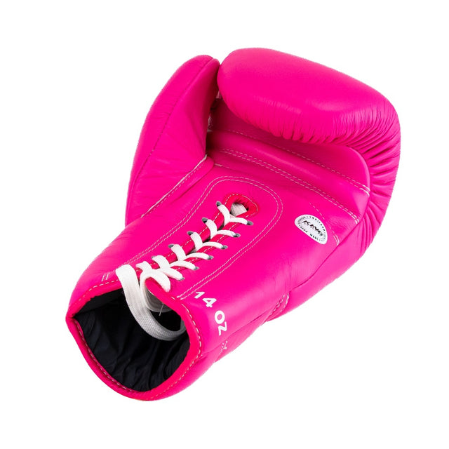 Guantoni da boxe King Pro Boxing XK con allacciatura – Rosa/Bianco