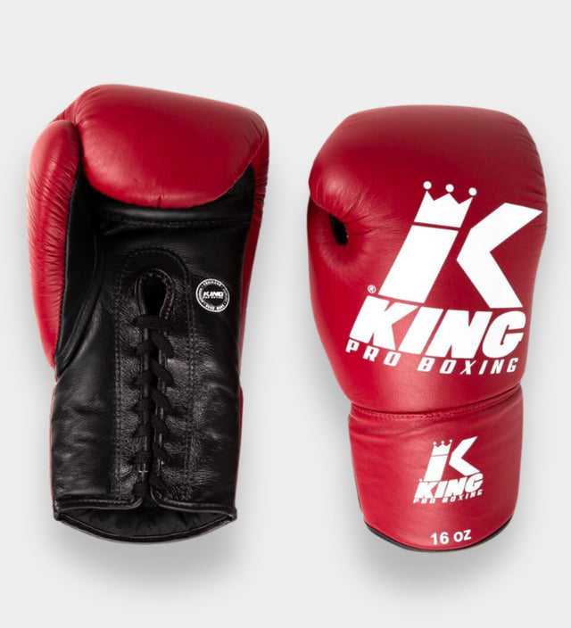 King Pro Boxing Boksehandsker BG1 med snøreluk - Rød/Sort