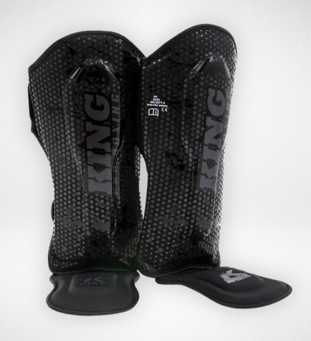 Paratibie da kickboxing King Pro Boxing Hexagon Bambini – Nero/Nero