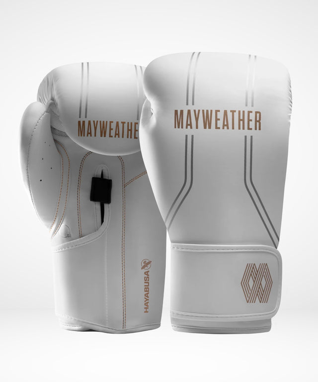 Hayabusa x Mayweather Boxhandschuhe Contender – Weiß/Gold