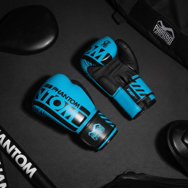 Boxerské rukavice Phantom Athletics APEX – Neon Modrá