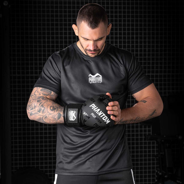 Luvas de boxe Phantom Athletics Velcro – Preto/Branco