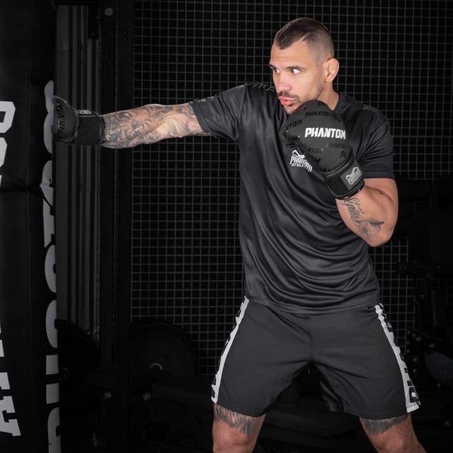 Luvas de boxe Phantom Athletics Velcro – Preto/Branco
