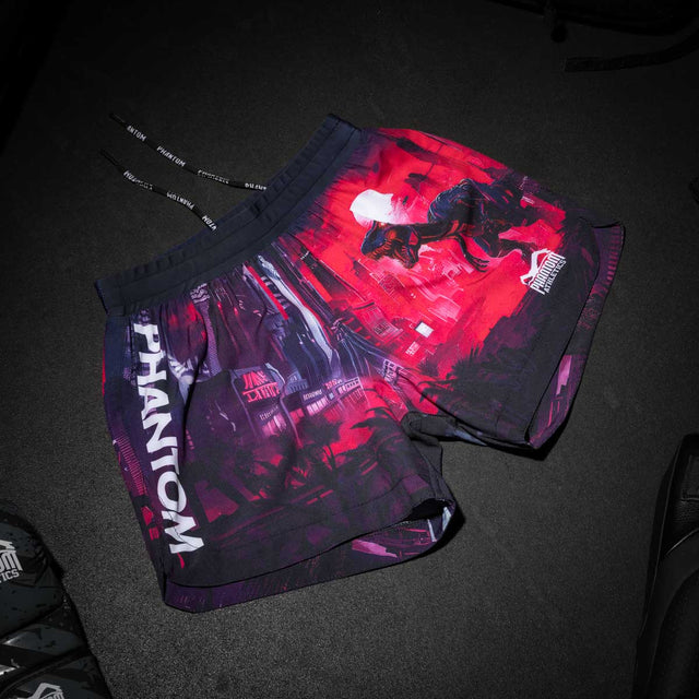 Pantaloncini MMA Phantom Athletics FUSION-R Cyber-X - Viola/Blu