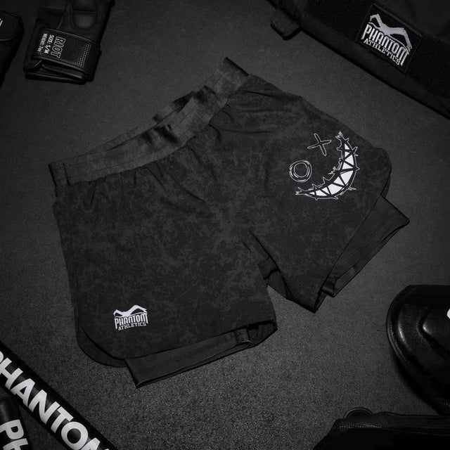 Phantom Athletics MMA Shorts Fusion 2in1 Serious - Zwart