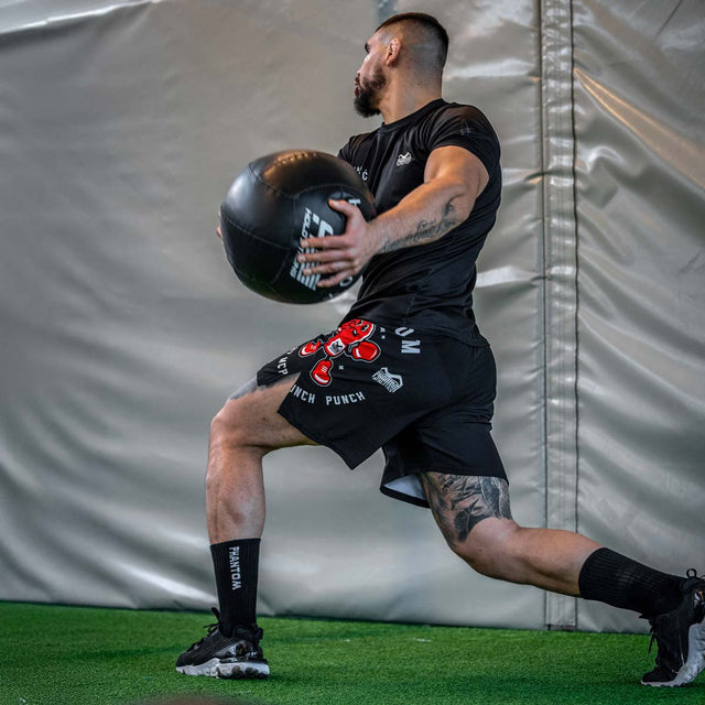 Shorts de MMA Phantom Athletics EVO Punchy – Noir/Rouge