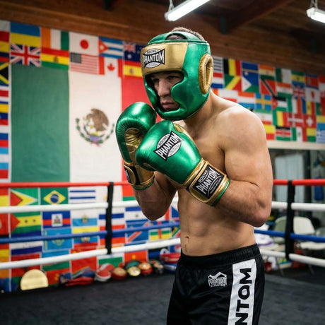 Guantes de boxeo Phantom Athletics Mexico – Verde/Oro