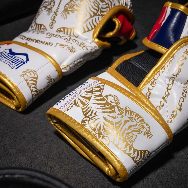 Luvas de sparring MMA Phantom Athletics Muay Thai – Branco/Ouro