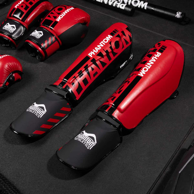 Espinilleras Phantom Athletics APEX Striking – Rojo