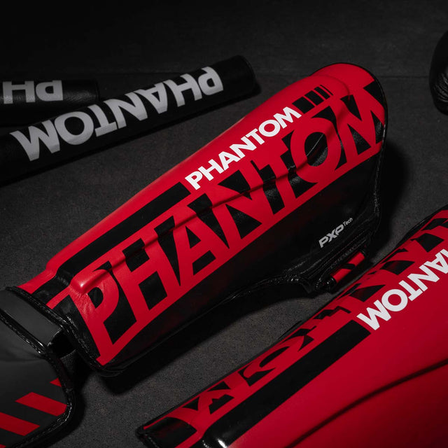 Espinilleras Phantom Athletics APEX Striking – Rojo