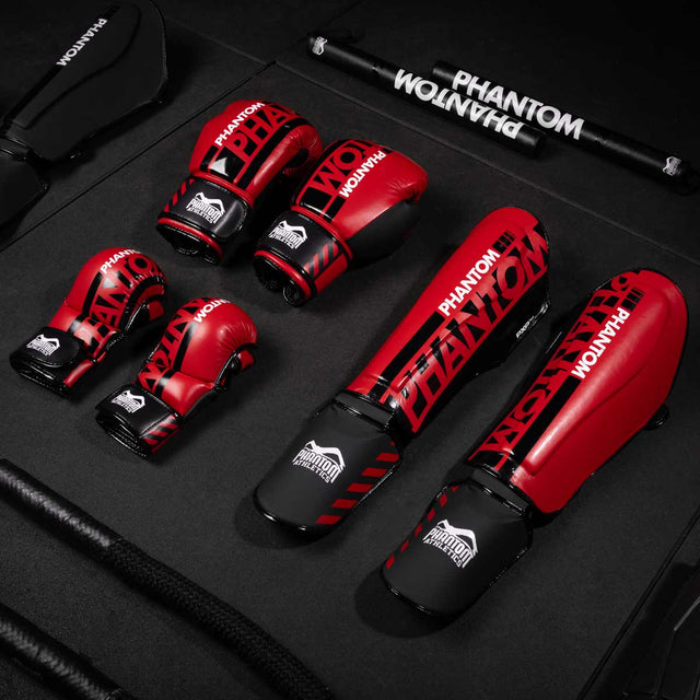 Espinilleras Phantom Athletics APEX Striking – Rojo