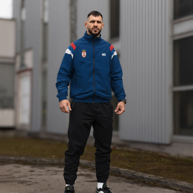 Phantom Athletics Tréninková bunda DMC Team Serbia – Modrá/Červená/Bílá