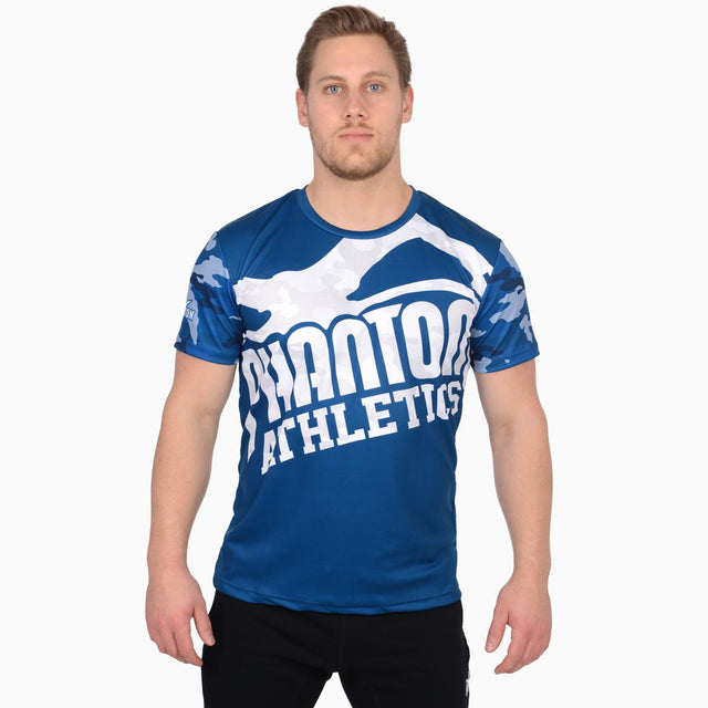 T-shirt da allenamento Phantom Athletics EVO Warfare – Blu navy camo