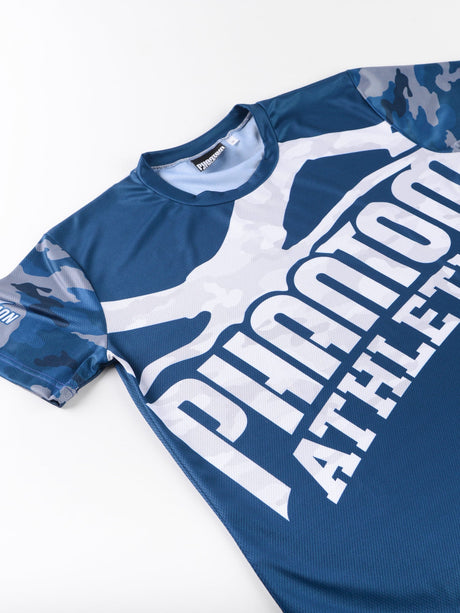 T-shirt de treino Phantom Athletics EVO Warfare – Camuflagem azul-marinho