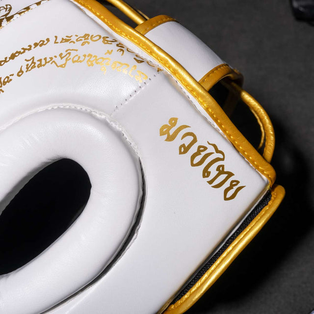 Casco de boxeo Phantom Athletics Muay Thai – Blanco/Oro