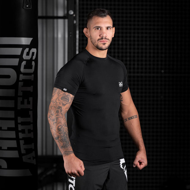 Rashguard Phantom Athletics Tactic – Černý, krátké rukávy