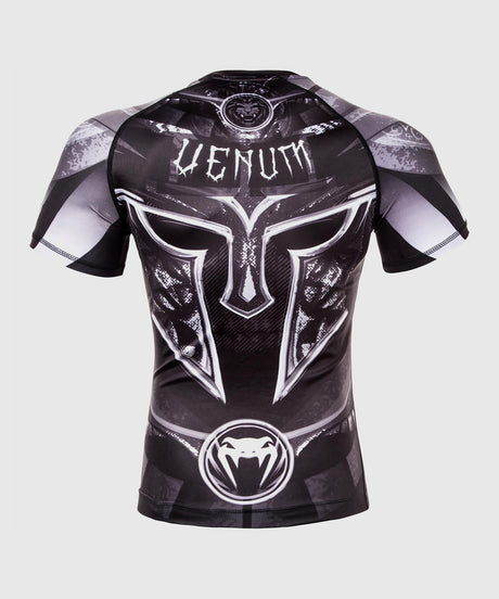 Venum Rashguard Gladiator 3.0 Korte Mouwen - Zwart/Grijs/Wit
