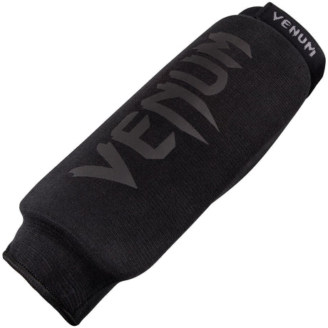 Venum Kickbox Schienbeinschoner Kontact ohne Fuß – Schwarz/Schwarz
