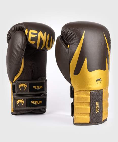 Guantes de boxeo Venum Reverso – Marrón oscuro/Oro