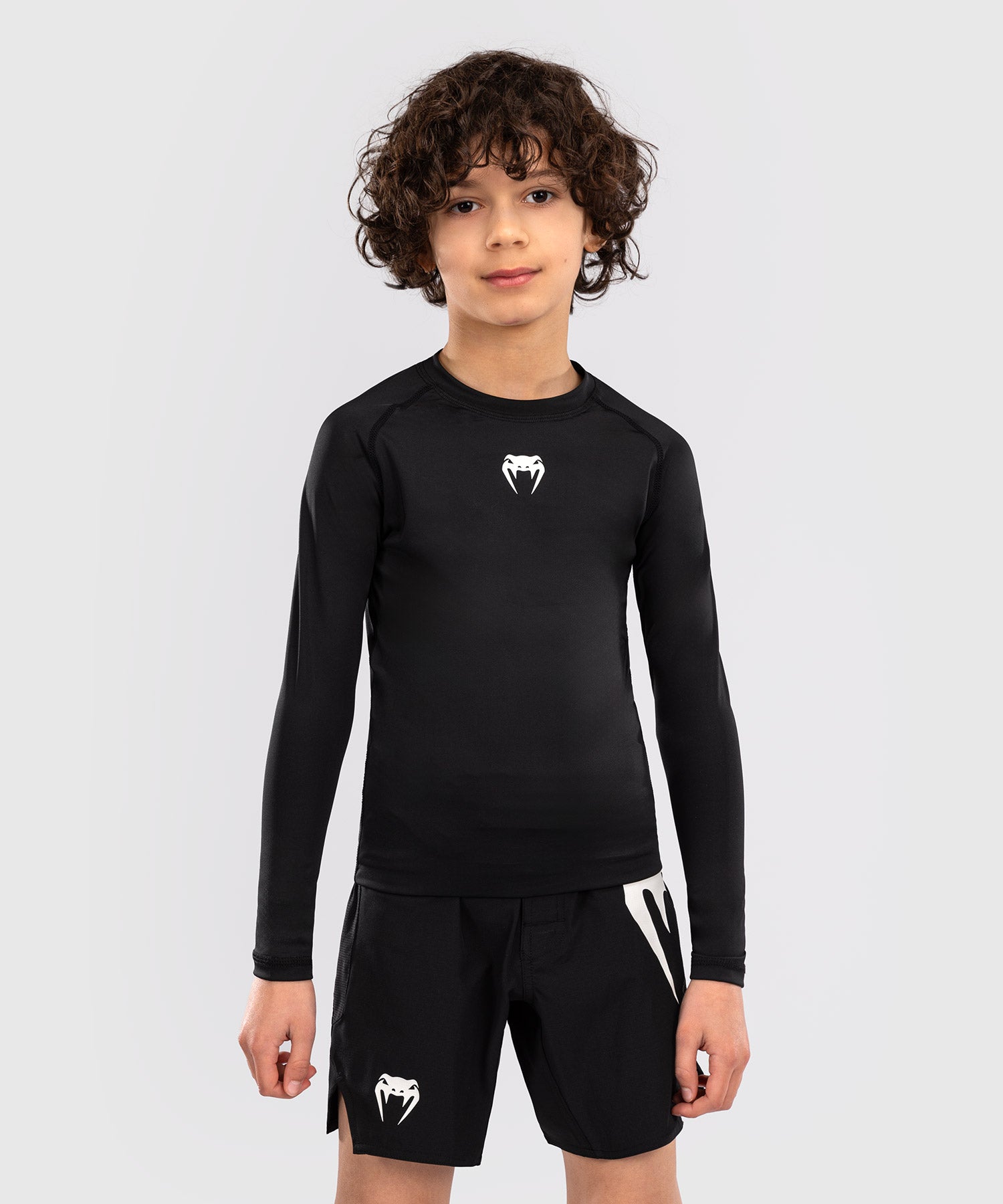 Dětský rashguard Venum Contender s dlouhými rukávy – Černý