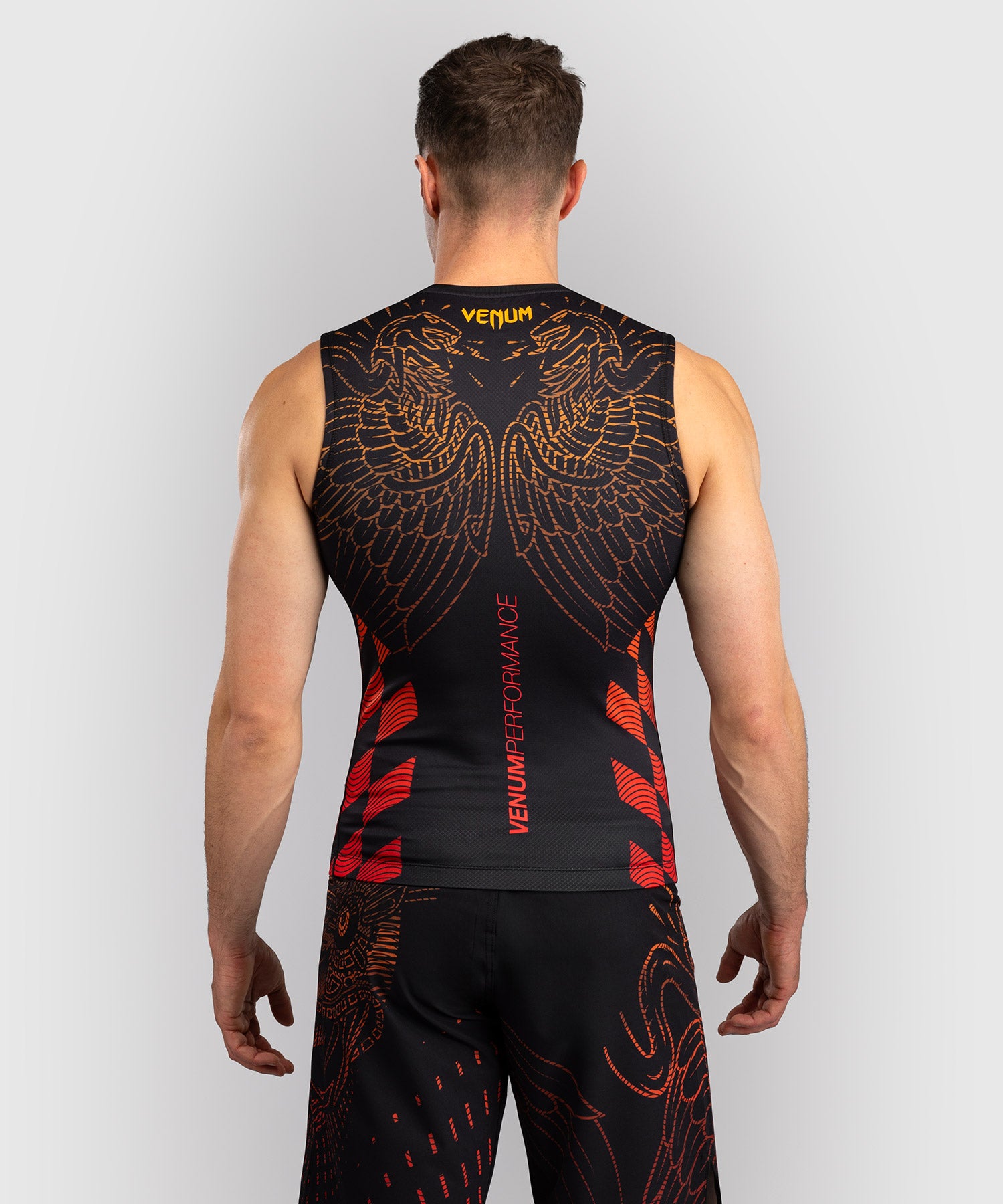 Rashguard Venum Quetzal Fury senza maniche – Nero/Rosso