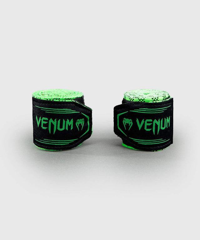 Bende da boxe Venum Tartan – Verde neon