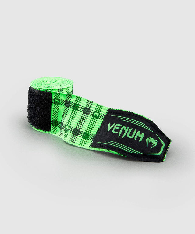 Bende da boxe Venum Tartan – Verde neon