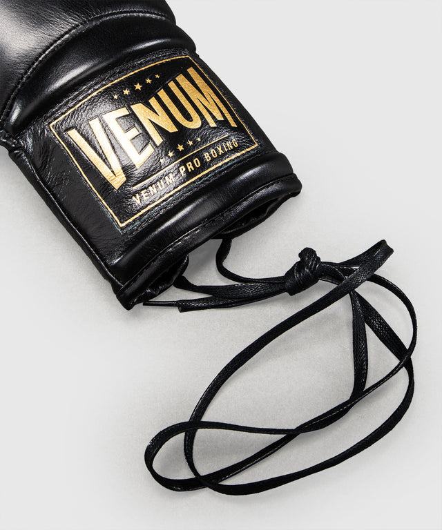 Guantoni da boxe Venum x Mike Tyson Giant 2.0 Pro con allacciatura – Nero/Oro