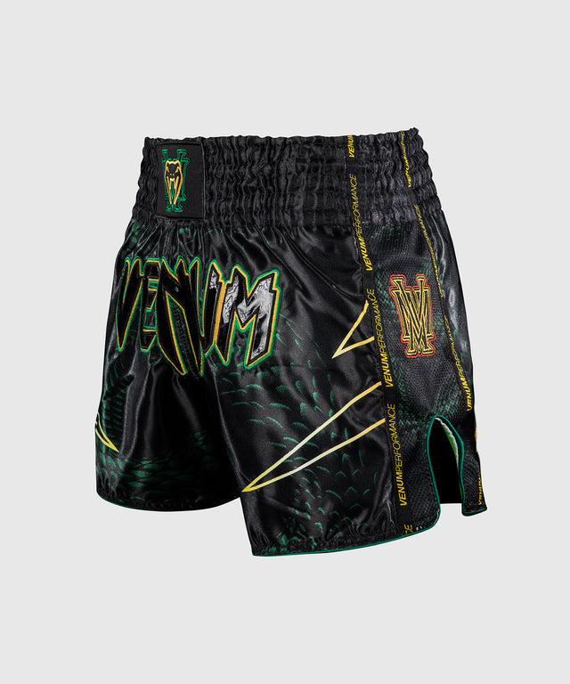 Pantalones de Muay Thai Venum Matupa – Negro/Verde/Oro