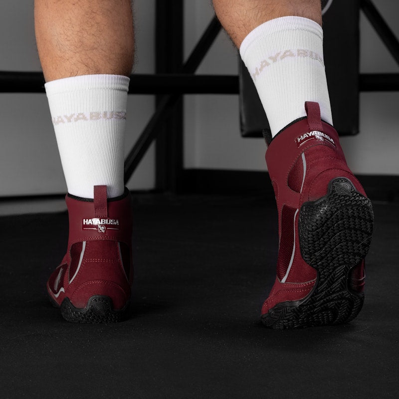 Botas de boxeo Hayabusa Pro – Burdeos/Gris