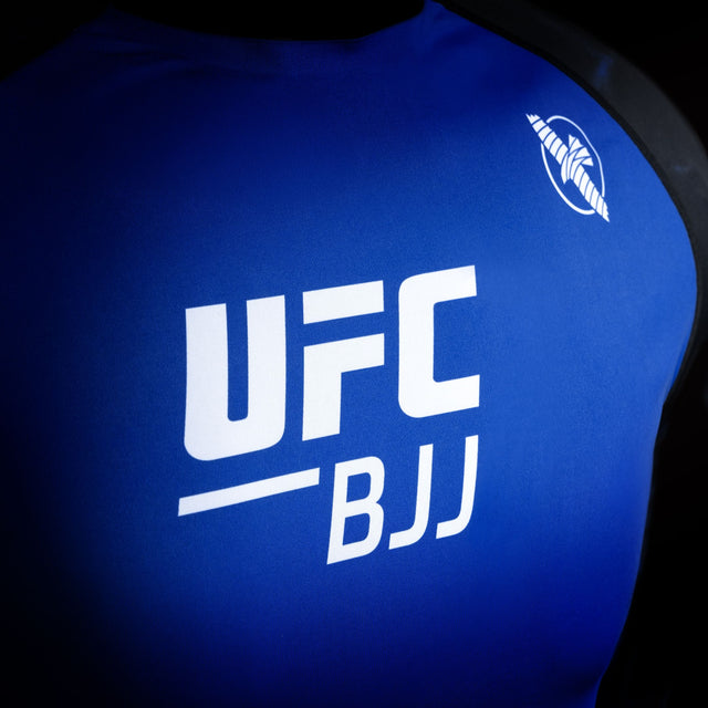 Rashguard Hayabusa x UFC BJJ Manches Courtes – Noir/Bleu