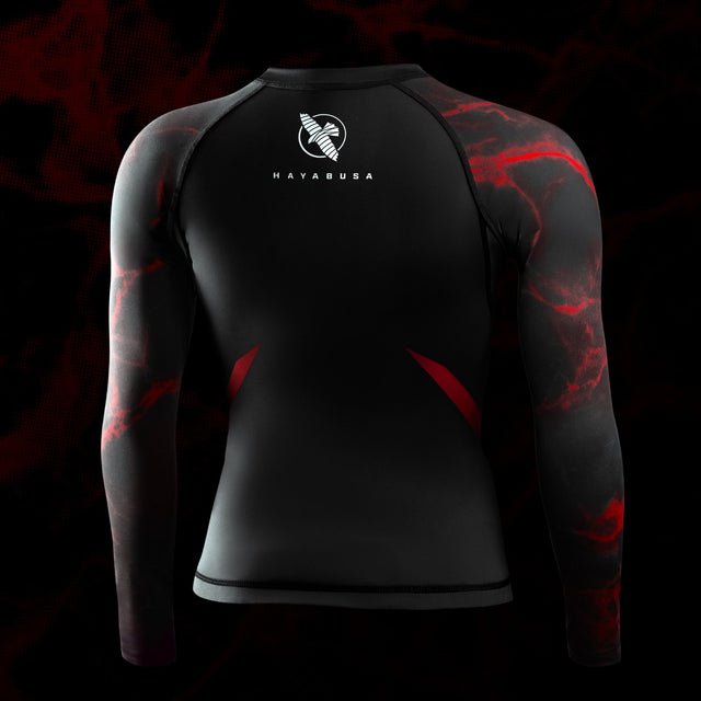 Rashguard Hayabusa x UFC BJJ Mangas Compridas Mulher – Preto/Vermelho