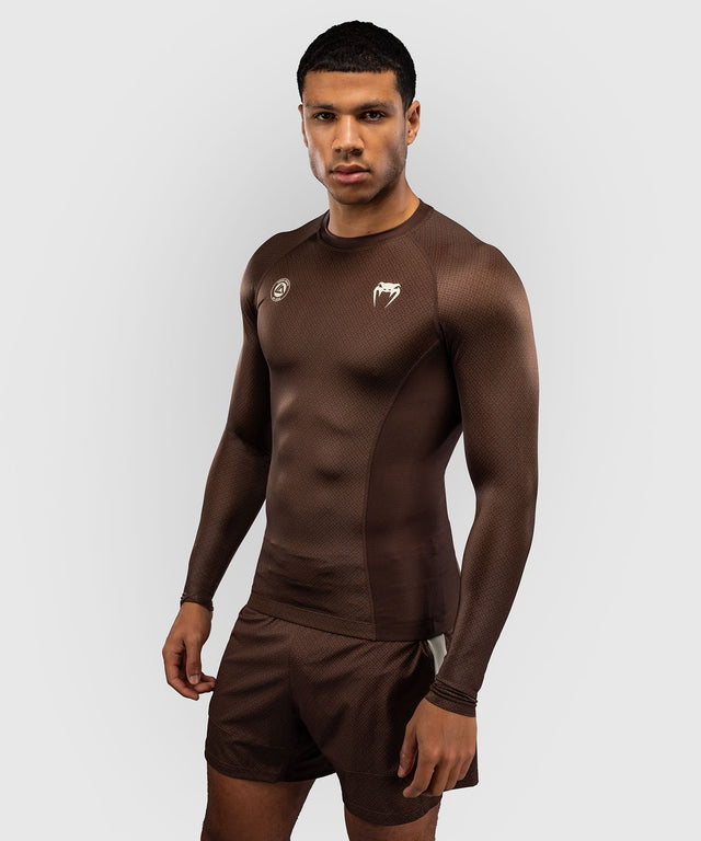 Rashguard Venum x Roger Gracie Academy – Dlouhé rukávy – Tmavě hnědá