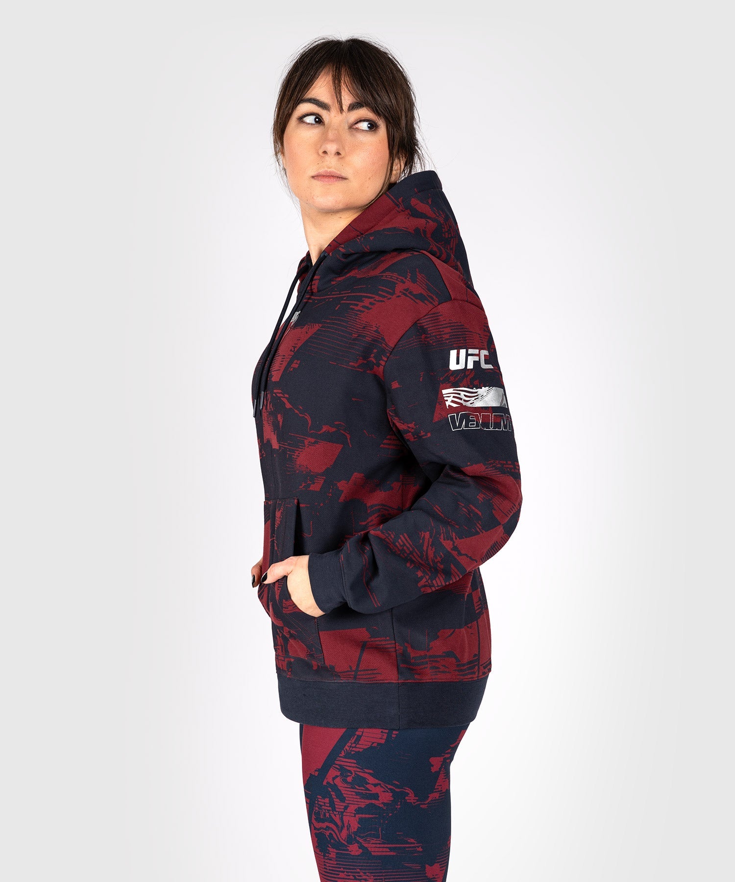 Venum UFC Hoodie Zenith Dam - Marinblå/Bordeaux/Silver
