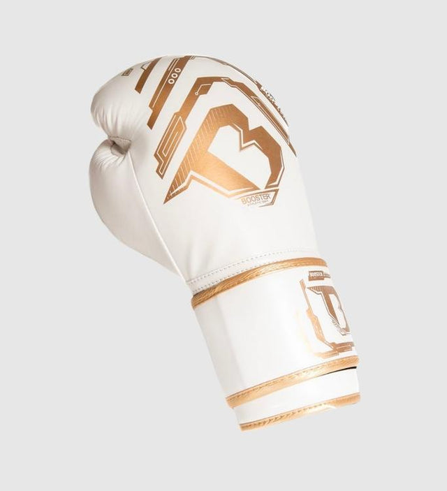 Booster Kickboxningshandskar Youth Elite Kids – Vit/Guld – Boxningshandskar