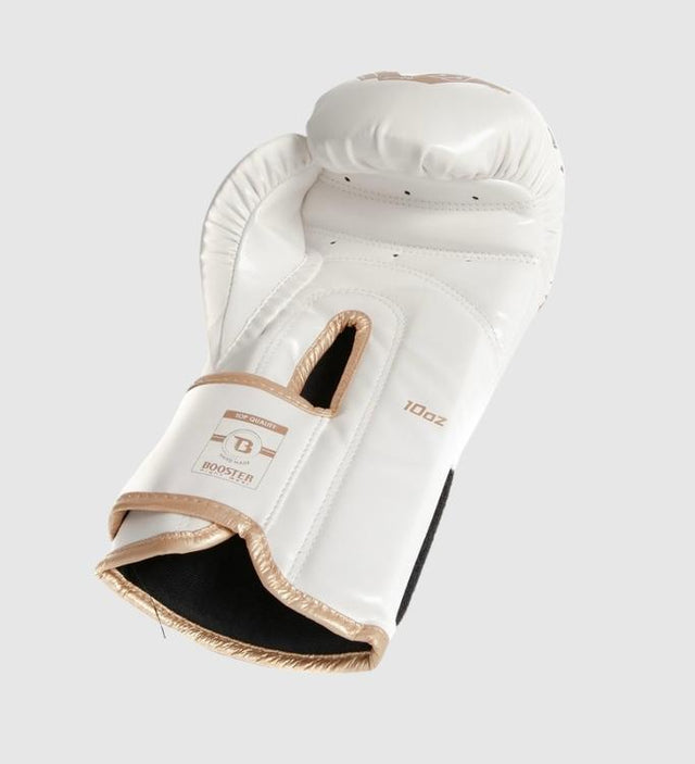 Booster Kickboxningshandskar Youth Elite Kids – Vit/Guld – Boxningshandskar
