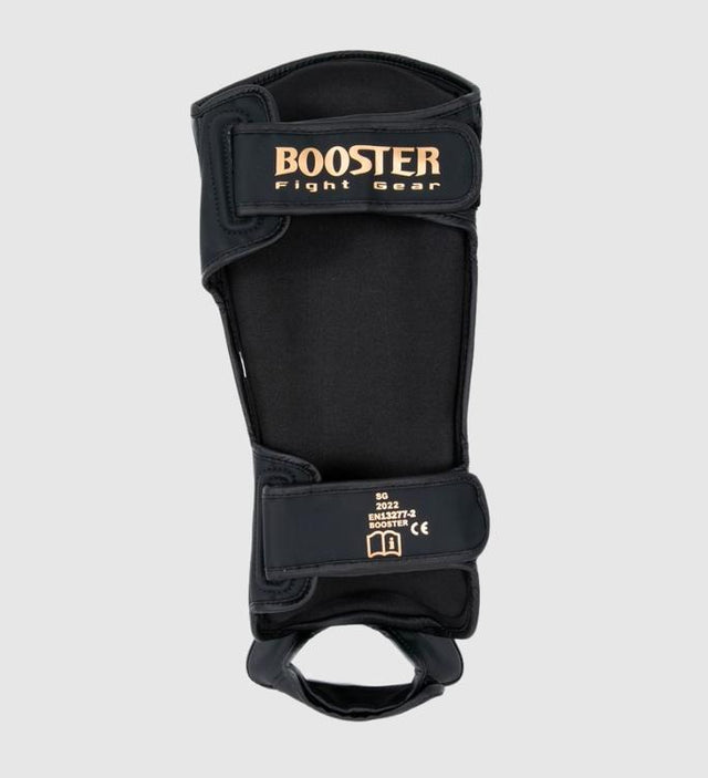 Espinilleras de kickboxing Booster Bangkok – Negro/Oro – Espinilleras