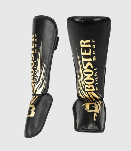 Booster Kickboxing skinnebensbeskyttere børn - sort/guld - skinnebensbeskyttere