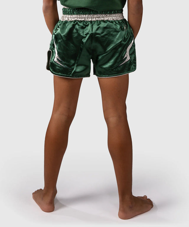 Calções de Muay Thai Venum Inferno – Verde – Criança