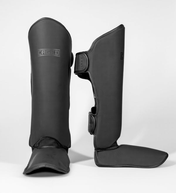 Caged Shin Guards Shadow - Matte Black