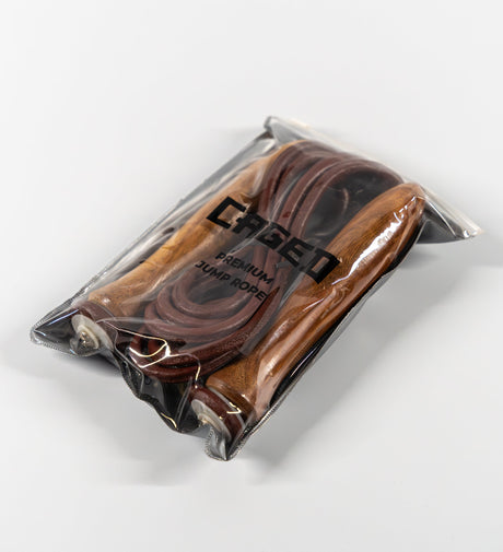 Corde à sauter Caged Premium en cuir – Brun
