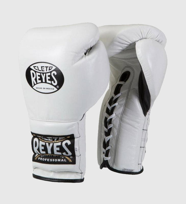 Gants de boxe Cleto Reyes à lacets – Blanc