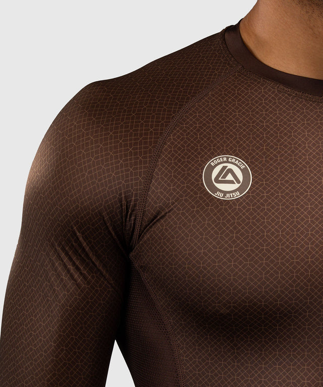 Rashguard Venum x Roger Gracie Academy – Dlouhé rukávy – Tmavě hnědá
