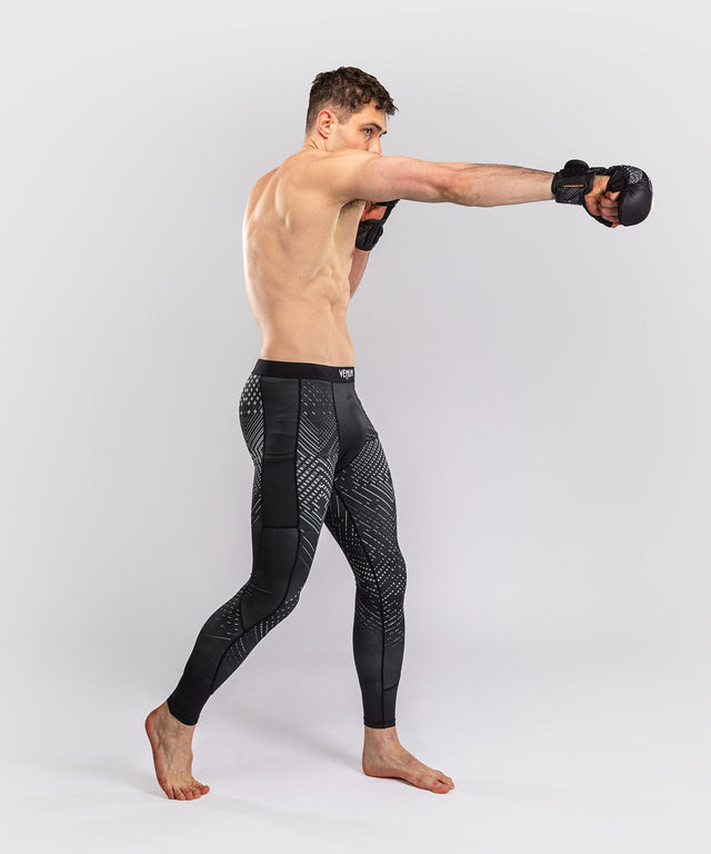Shorts de compression Venum Midnight Fury – Noir/Gris/Argent