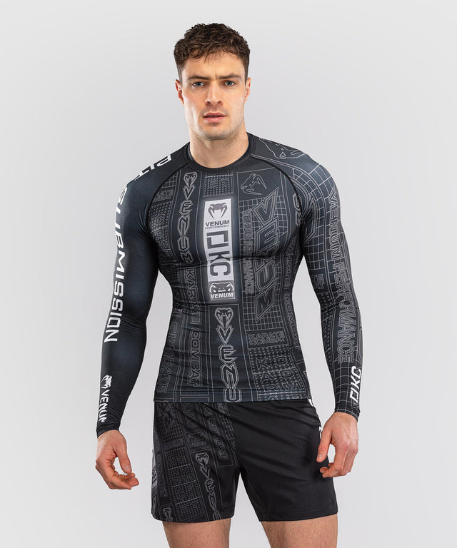 Rashguard Venum Karate Combat Maniche Lunghe – Nero/Grigio