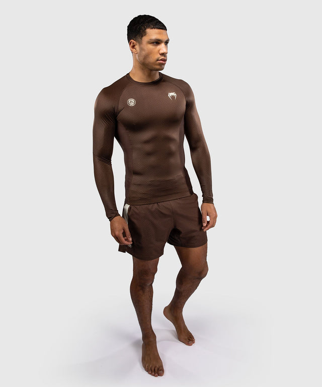 Rashguard Venum x Roger Gracie Academy – Dlouhé rukávy – Tmavě hnědá