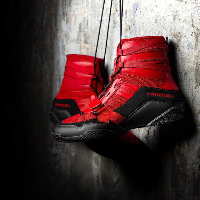 Hayabusa Boxschuhe Strike – Rot/Schwarz