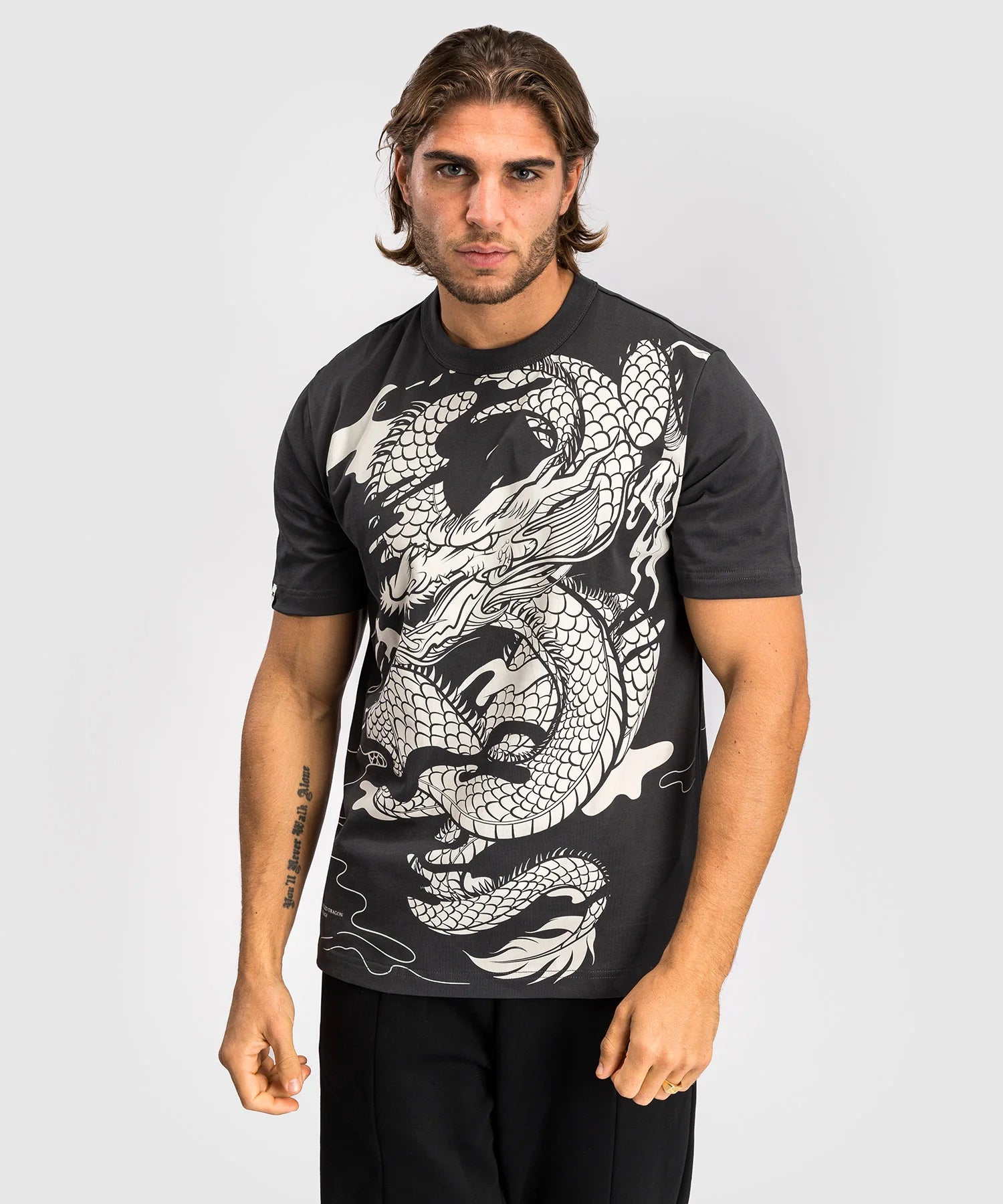 Venum T-shirt Dragon's Flight – Šedá/Krémově bílá
