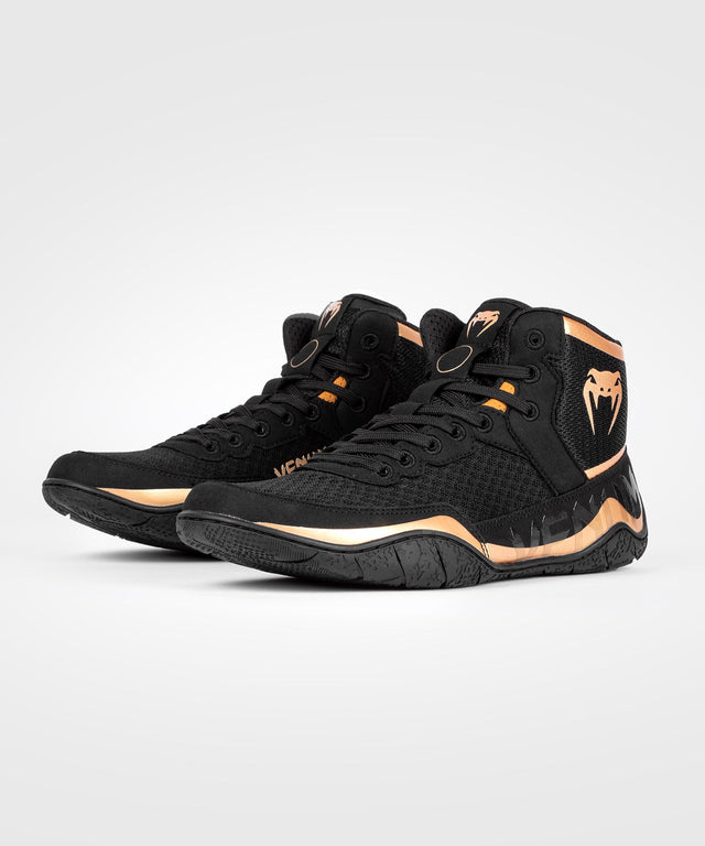 Botas de lucha Venum Elite – Negro/Bronce