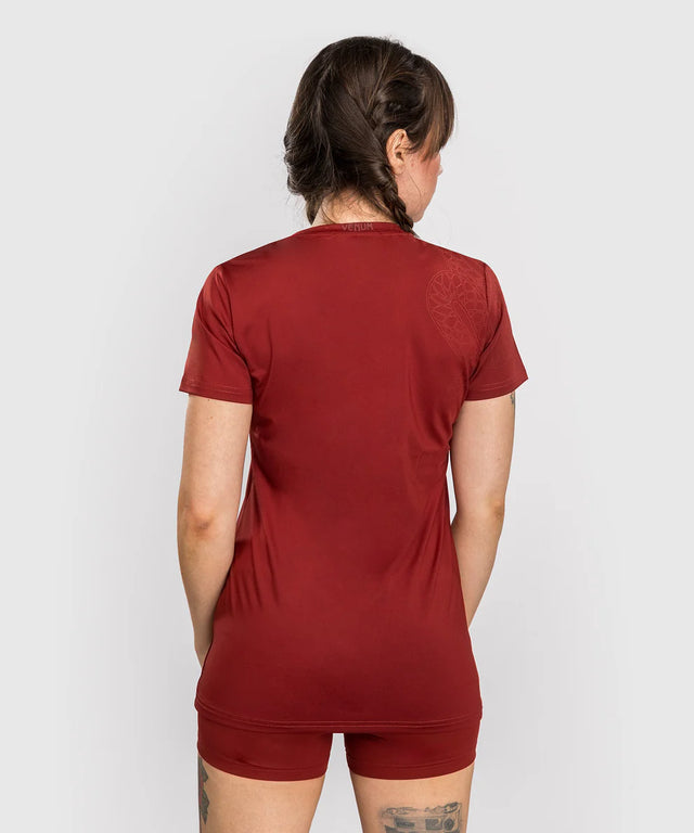 Venum Damen Dry Tech T-Shirt Serpenti – Burgunderrot